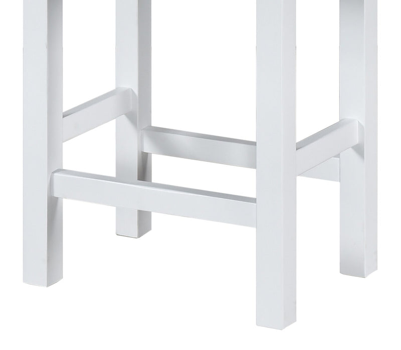 Coin-repas moderne Noah de 60 po avec 3 tabourets de hauteur comptoir et ports USB - blanche