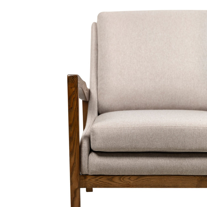 Fauteuil d’appoint Echo 27,95 po en tissu avec accoudoirs et pattes en bois - beige