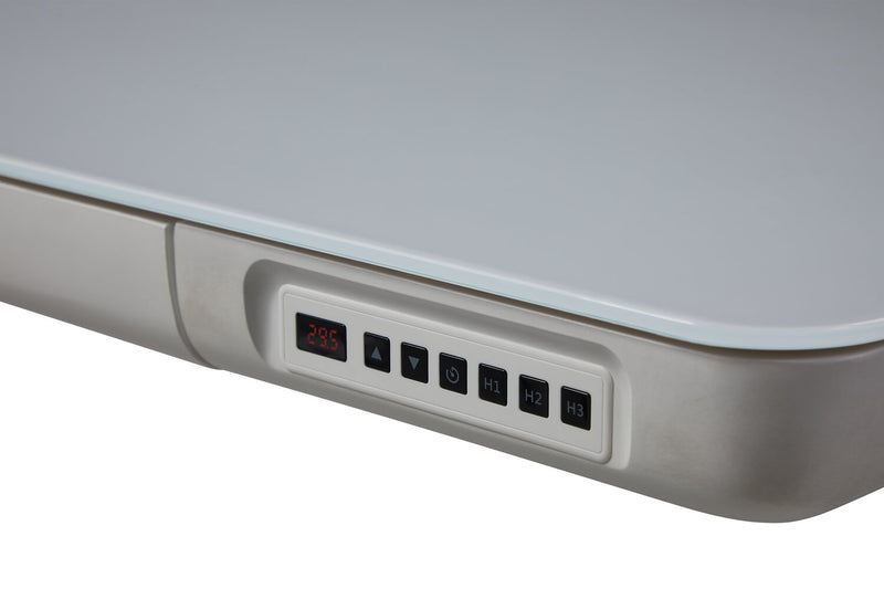 Bureau Metro de 47,24 po à hauteur réglable avec rangement et ports USB - blanc