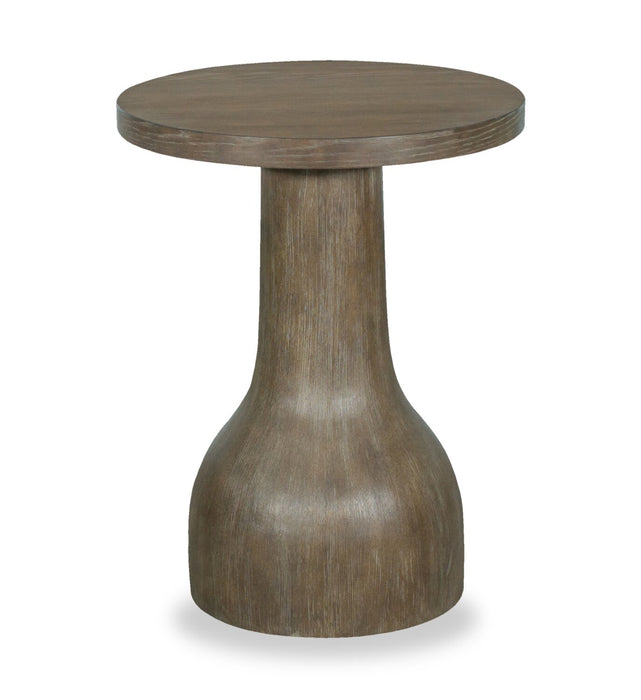 Table de bout moderne ronde Eldon de 20 po en bois massif - marsouin