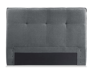 Tête de lit rembourrée Amos en tissu anthracite capitonné - format lit double