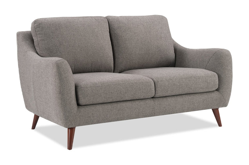 Causeuse Ivy de 59,5 po en tissu coussins de dossier amovibles - grise