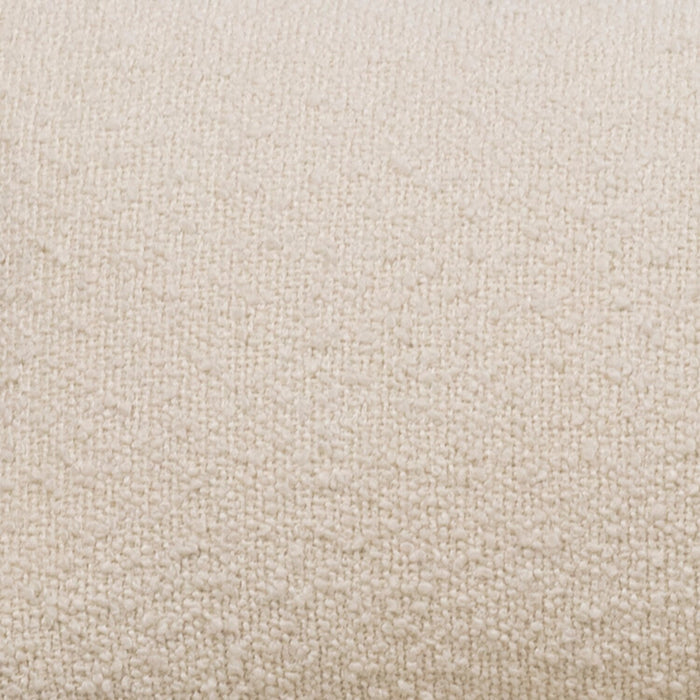 Fauteuil d’appoint Loft de 27,55 po en tissu bouclé avec coussin décoratif, accoudoirs et pattes en bois - blanc