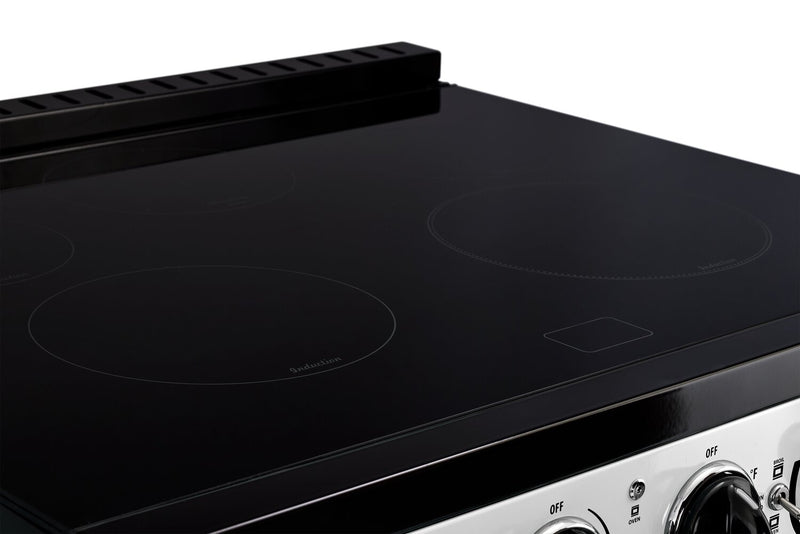 Cuisinière à induction Classic Rétro par Unique de 30 po et de 3,9 pi3 - blanc guimauve - UNQ-30CR IC W 