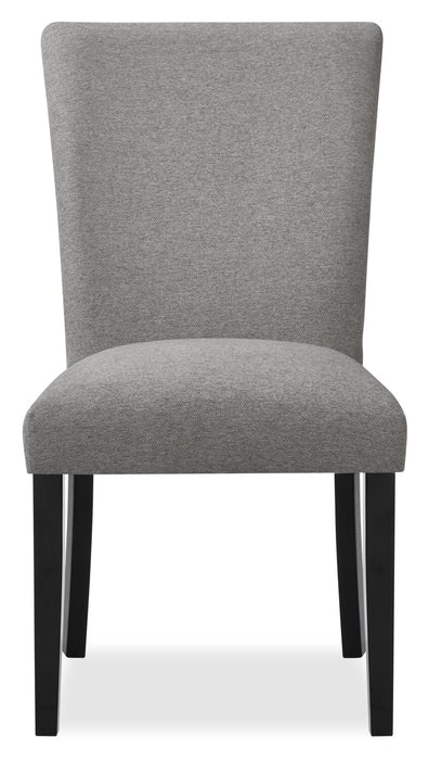 Ensemble de salle à manger Burk 7 pièces avec table de 72 po (L) à dessus en résine en imitation de marbre et 6 chaises - noir et gris