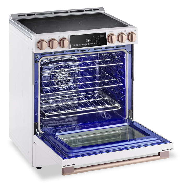 Cuisinière à induction LG Studio de 6,3 pi3 avec hublot InstaViewMD, friture à air et Air Sous Vide - essence blanche - LSIS6338NE