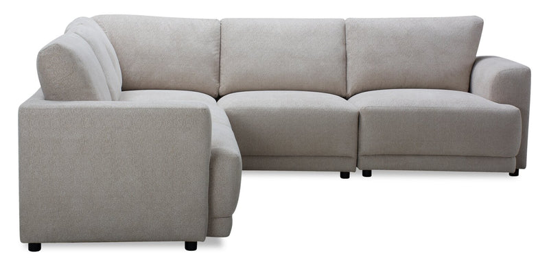 Sofa sectionnel modulaire Voyage 5 pièces en tissu avec coussins de dossier amovibles - beige 