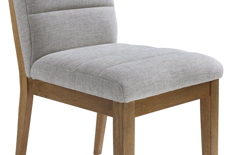 Chaise de salle à manger Lotus en tissu de polyester et bois - gris clair