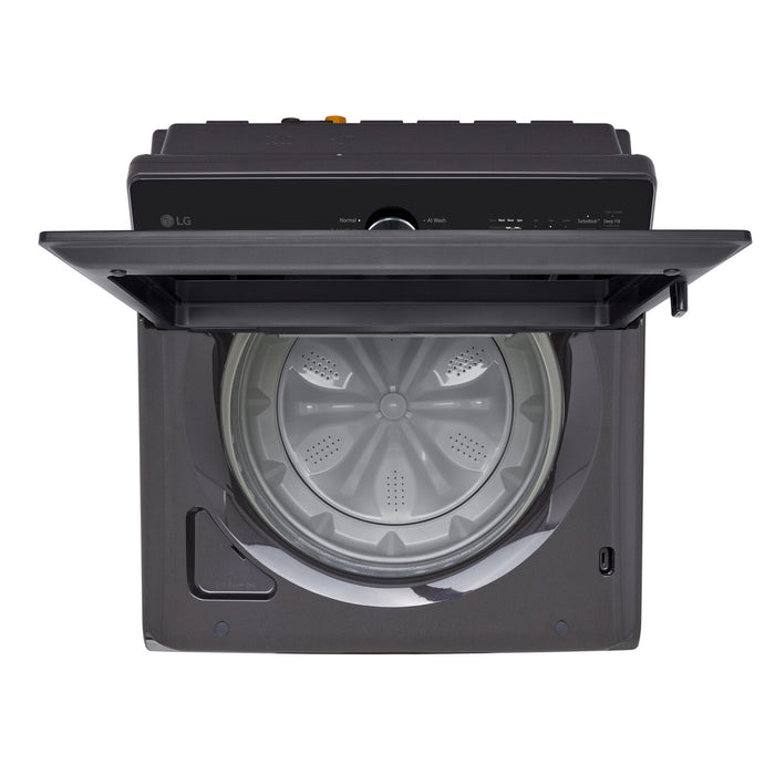 Laveuse intelligente LG à chargement par le haut de 5,8 pi³ avec EasyUnload et détection IA - noir platine - WT8200CL