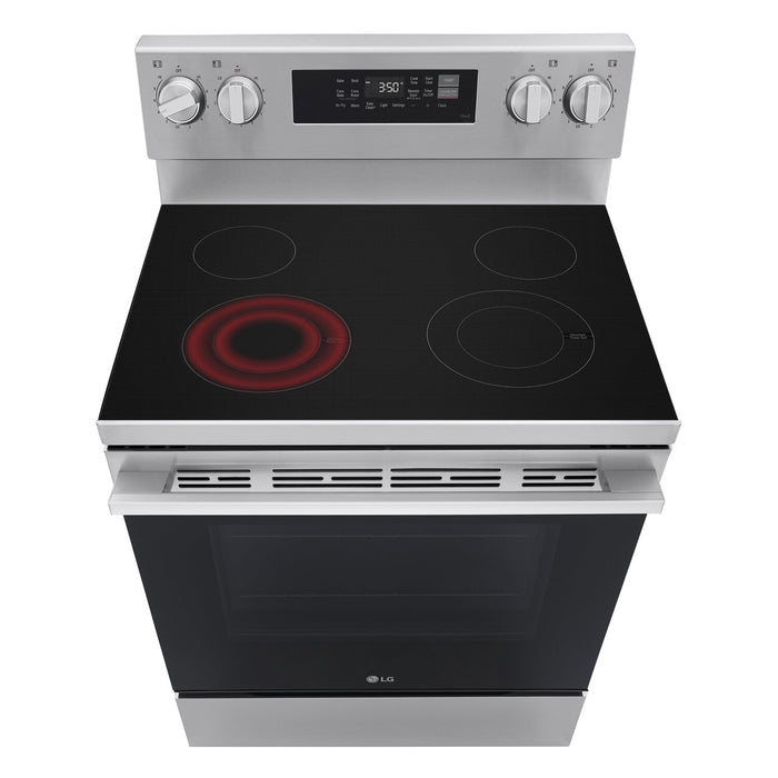 Cuisinière intelligente électrique LG de 6,3 pi³ et de 30 po avec convection ProBake ConvectionMD et EasyCleanMD - acier inoxydable - LREN6321YE