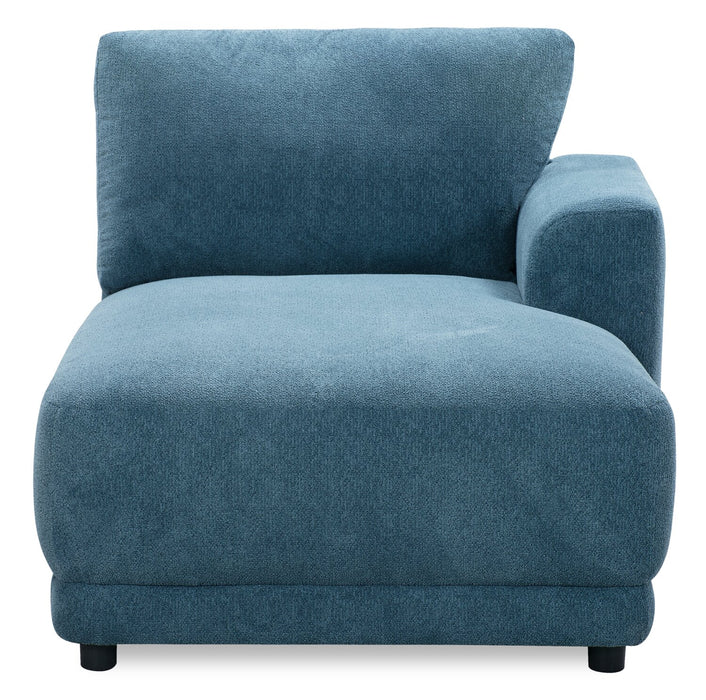 Fauteuil modulaire de droite Voyage en tissu avec coussins de dossier amovibles - bleu