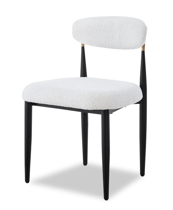 Ensemble de salle à manger Capri de Kort & Co. 7 pièces avec table de 72 po (L), touches dorées, base piédestal et 6 chaises - blanc