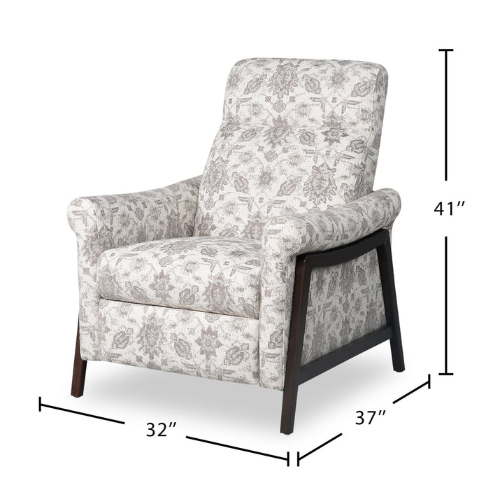 Fauteuil à inclinaison par poussée Mallie de 32 po en tissu de chenille - ardoise multicolore Limbu