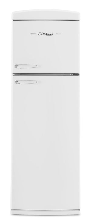 Réfrigérateur Classic Rétro d’Unique de 24 po et de 11 pi3 à congélateur supérieur - blanc guimauve - UNQ-310L W TM