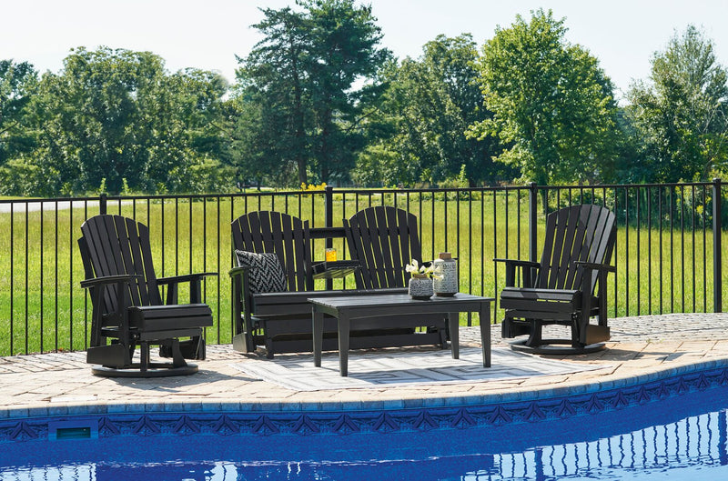 Fauteuil pivotant et coulissant Lake pour la terrasse à l’extérieur -  plastique haute densité, résistant aux intempéries - noir