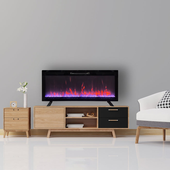 Foyer électrique moderne Mirage de 48 po - noir