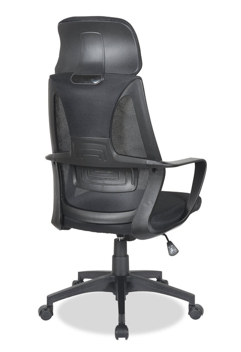 Chaise de bureau réglable Bennet de 24.4 po en mailles - noire