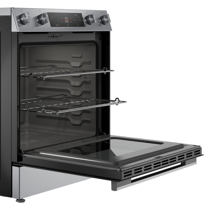 Cuisinière électrique Bosch série 100 de 5,8 pi3 et de 30 po avec préchauffage rapide et friture à air - acier inoxydable - HEF1050MC