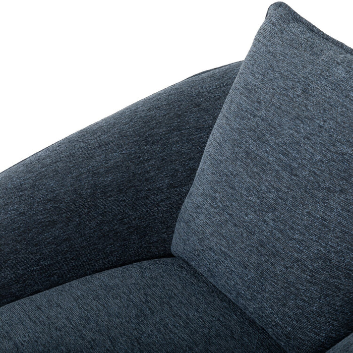 Fauteuil d’appoint pivotant Rio de 34,5 po en tissu de chenille - bleu