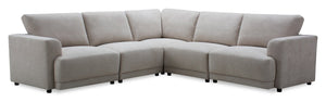 Sofa sectionnel modulaire Voyage 5 pièces en tissu avec coussins de dossier amovibles - beige 