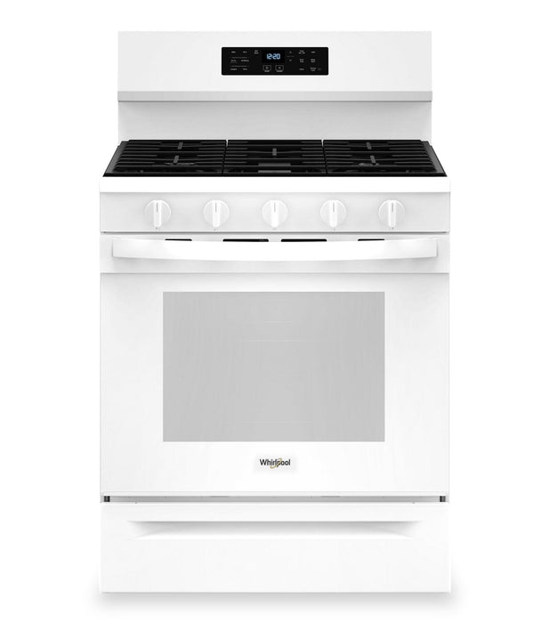 Cuisinière à gaz Whirlpool de 5 pi³ avec friture à air et autonettoyage - blanche - WFGS5030RW