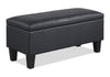 Pouf de rangement James de 39,25 po en similicuir - noir