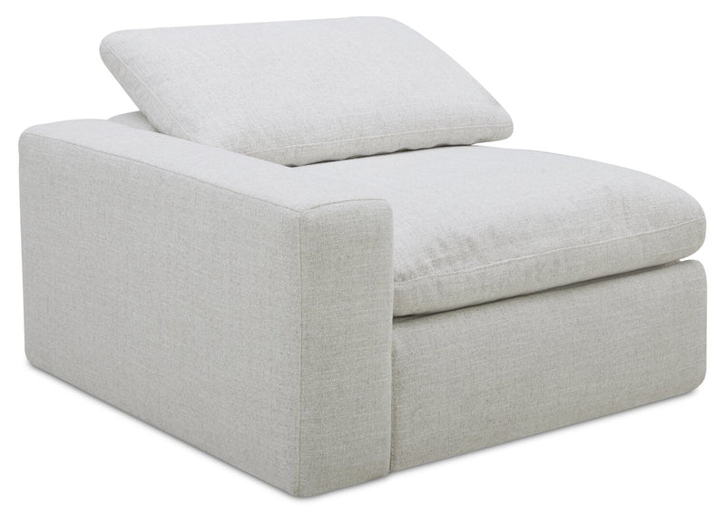 Fauteuil de gauche à inclinaison électrique modulaire Sky de 45,75 po en tissu avec coussins en duvet et plumes - blé Nathan