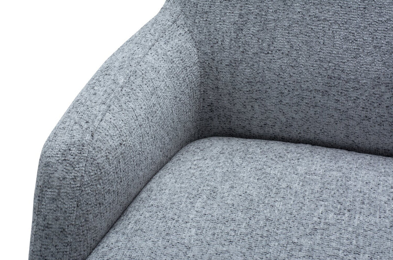 Fauteuil d’appoint Monroe de 29 po en tissu avec pattes en métal - gris