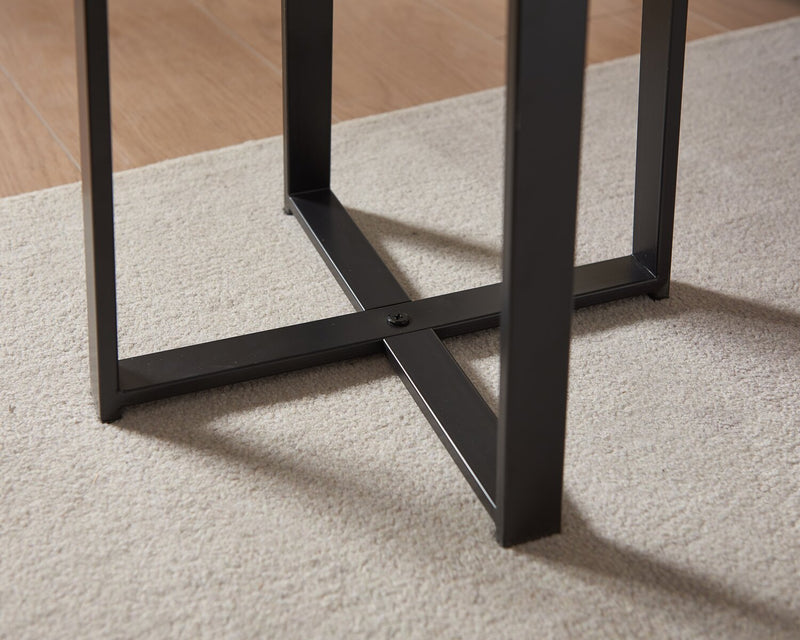 Table de fauteuil Pauly de 15 po avec dessus d’apparence bois - noisette