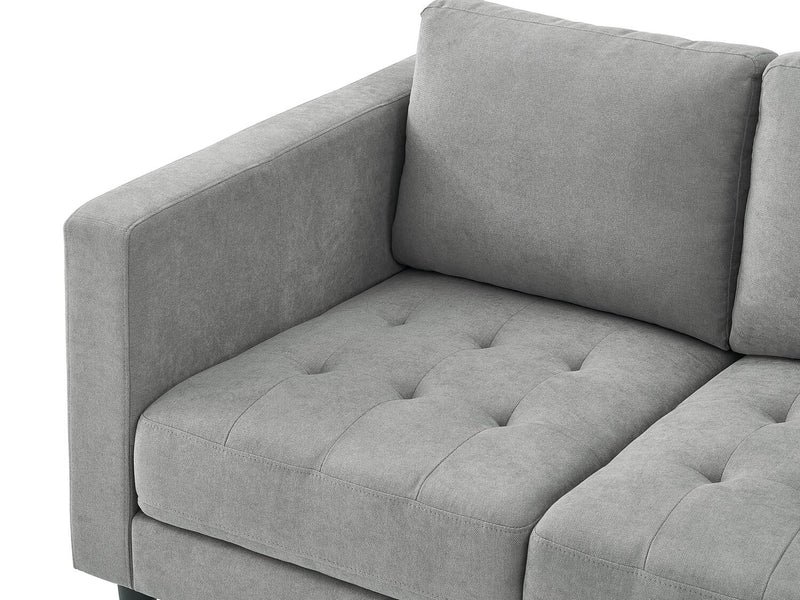 Causeuse Metro de 57 po en tissu avec coussins de siège capitonnés et coussins de dossier réversibles - grise