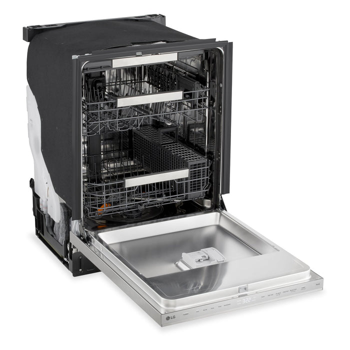 Lave-vaisselle encastré LG à 44 dBA de 24 po avec commandes sur le dessus et QuadWashMD Pro - acier inoxydable - LDNPM654S