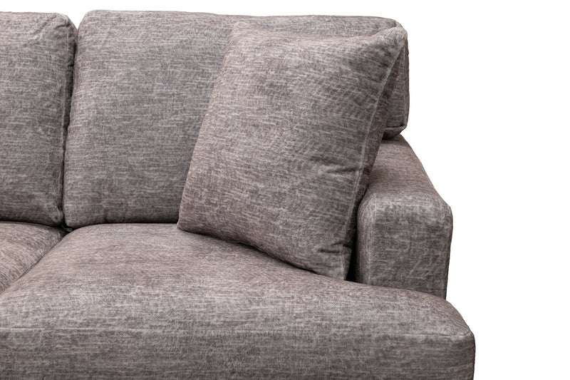 Sofa sectionnel de gauche Luxe 3 pièces fabriqué au Canada en tissu avec coussins amovibles - gris colombe Zaftig