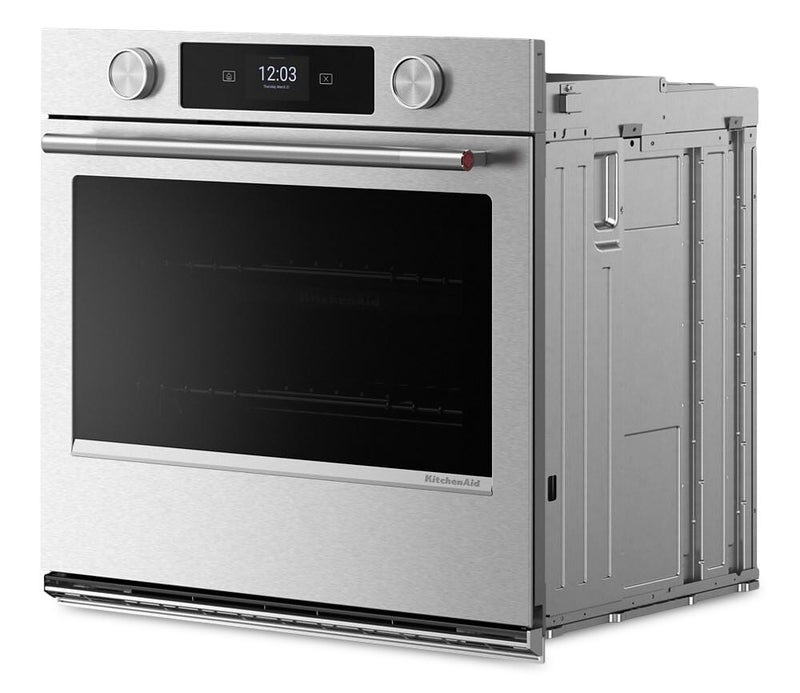 Four mural simple intelligent électrique KitchenAid de 27 po avec modes de cuisson assistée - fini PrintShieldMC - KOES727SPS