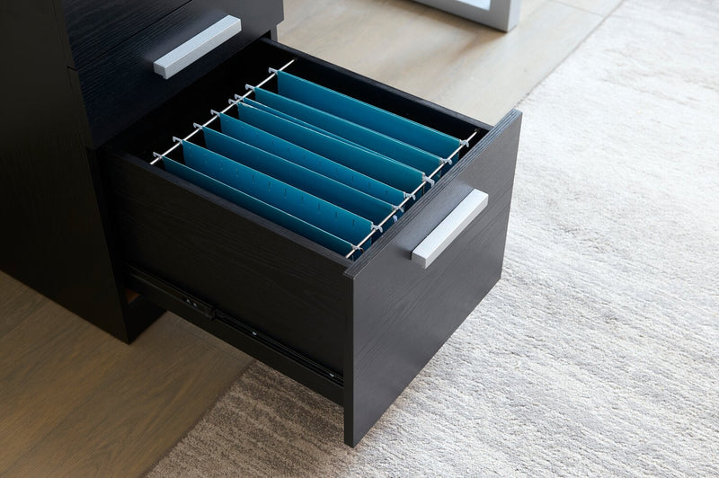 Bureau réversible Oscar de 47 po avec rangement - noir mat
