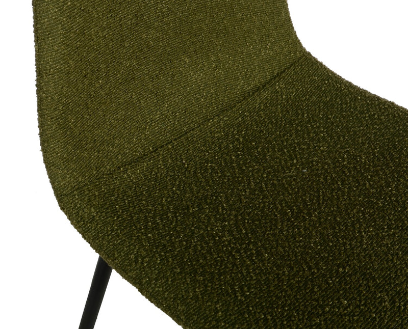 Chaise de salle à manger Joss en tissu de polyester et en métal - verte