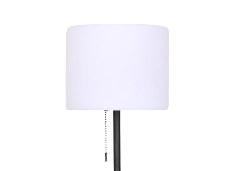Lampe à pied pour l’intérieur et pour l’extérieur moderne portable Solana de 64 po en métal et en acrylique avec port USB  - noire