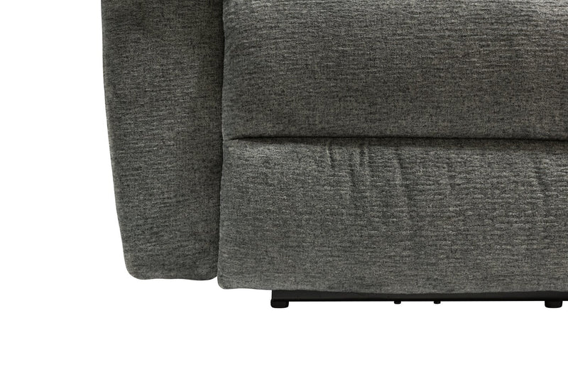 Fauteuil à inclinaison électrique Oliver 40 po fabriqué au Canada, en tissu de chenille avec port USB - gris étain Addison