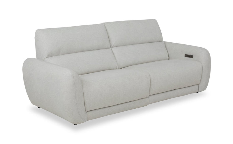 Sofa à inclinaison électrique Kailyn de Cindy Crawford Home de 92 po en tissu avec appuie-têtes électriques- beige 