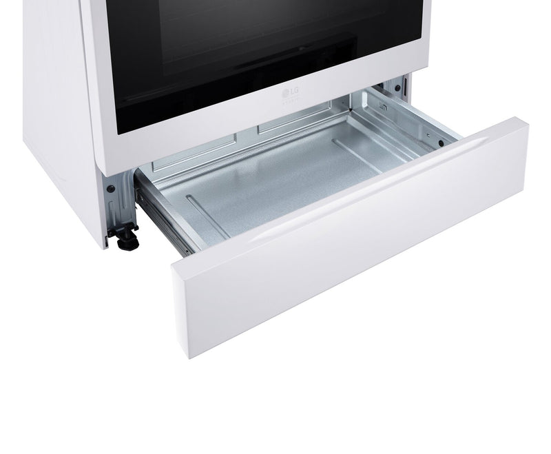 Cuisinière à gaz intelligente LG Studio de 6,3 pi3 avec hublot InstaViewMD et friture à air - essence blanche - LSGS6338N