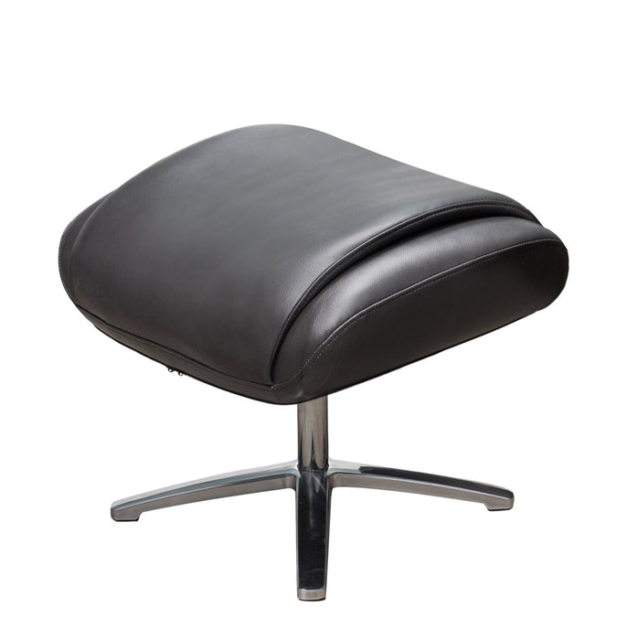 Fauteuil pivotant inclinable Vega antistress de 29,5 po en similicuir avec repose-pieds et pattes en aluminium - gris