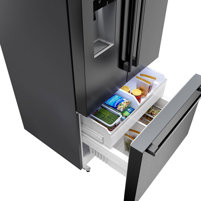Réfrigérateur Bosch Série 500 de 36 po et de 26 pi3 à portes françaises - acier inoxydable noir - B36FD52SNB 
