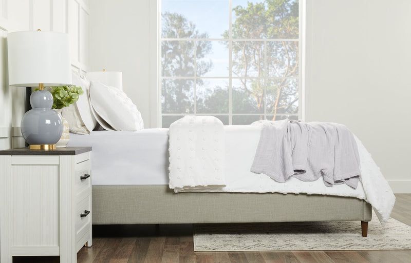 Couverture Veranda & Grove en coton à 4 couches pour grand lit - grise