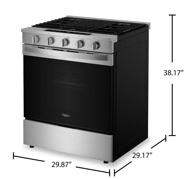 Cuisinière à gaz Whirlpool de 5 pi3 avec friture à air et brûleur SpeedHeatMC - acier inoxydable - WSGS7530RZ