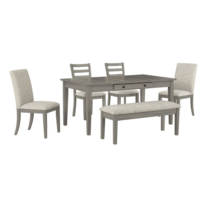 Table salle à manger Cove de 66 po (L) en mélamine avec tiroirs de rangement - grise