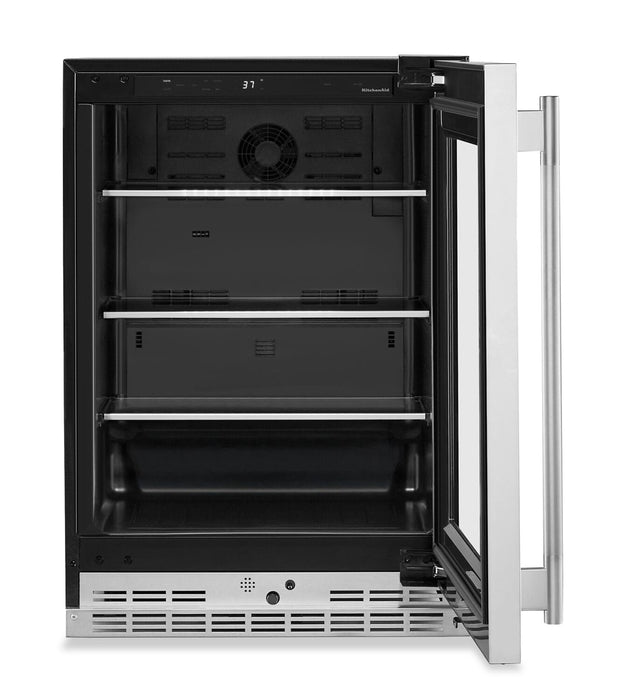 Réfrigérateur KitchenAid de 24 po sous le comptoir avec touches métalliques - acier inoxydable PrintShieldMC - KURR524SPS