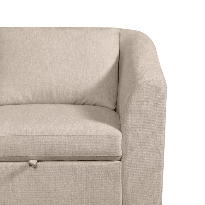 Sofa-lit sectionnel de droite Envy 2 pièces en tissu de chenille - beige amande