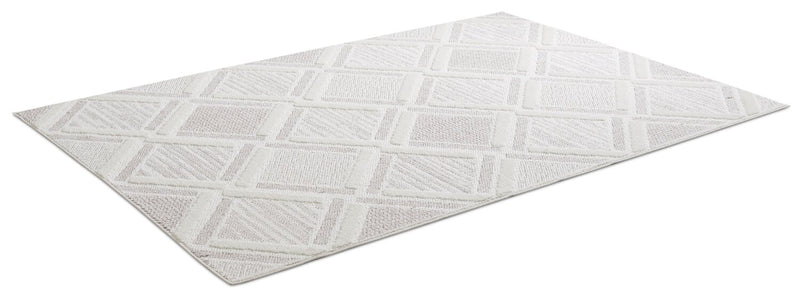 Carpette Knox beige à motif marocain - 7 pi 11 po x 10 pi 10 po