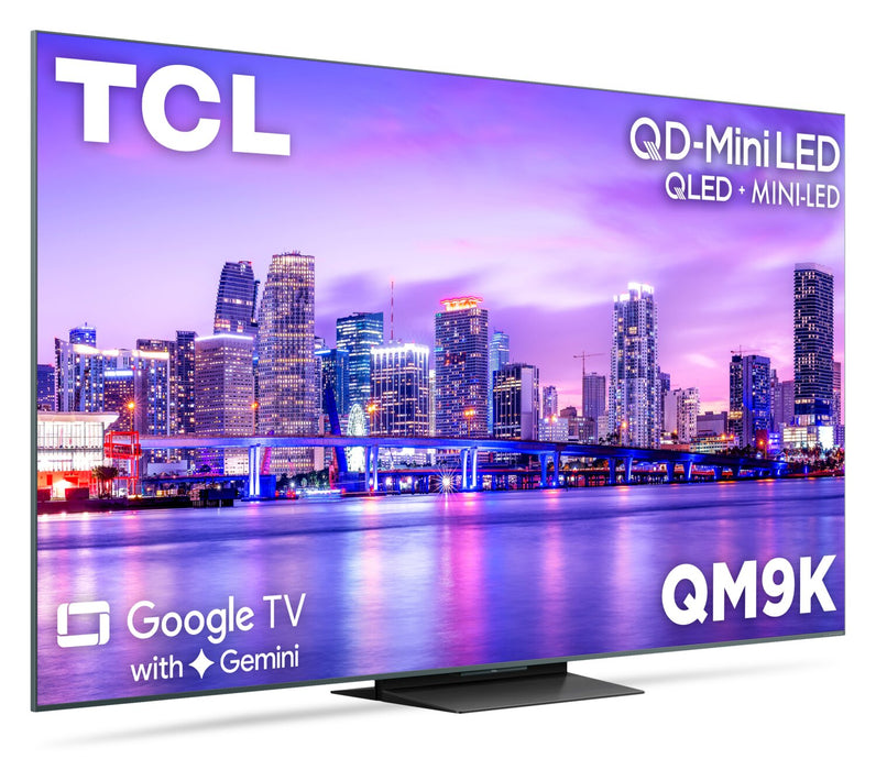 Téléviseur intelligent QLED Mini DEL QD TCL QM9K UHD 4K de 65 po avec Google TV (65QM9K)