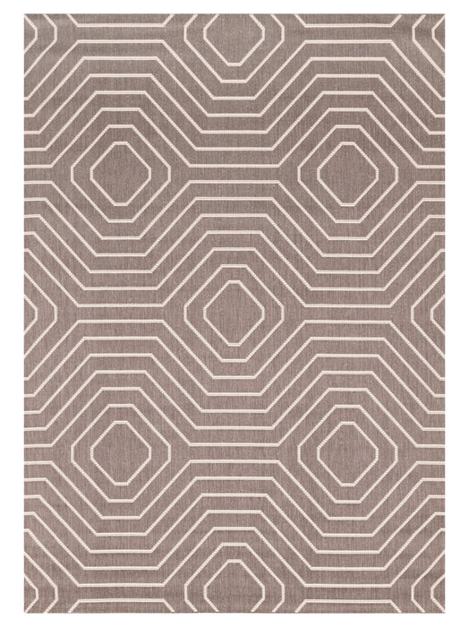 Carpette Suri géométrique 6 pi 7 po x 9 pi 6 po - brune