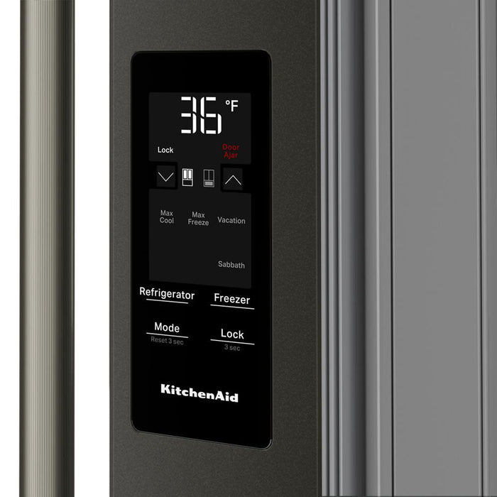 Réfrigérateur KitchenAid de 29 pi3 à portes françaises - minerai noir - KRMF436SBE